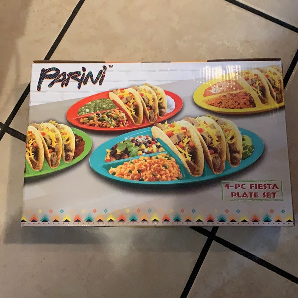 4 pc fiesta plates set